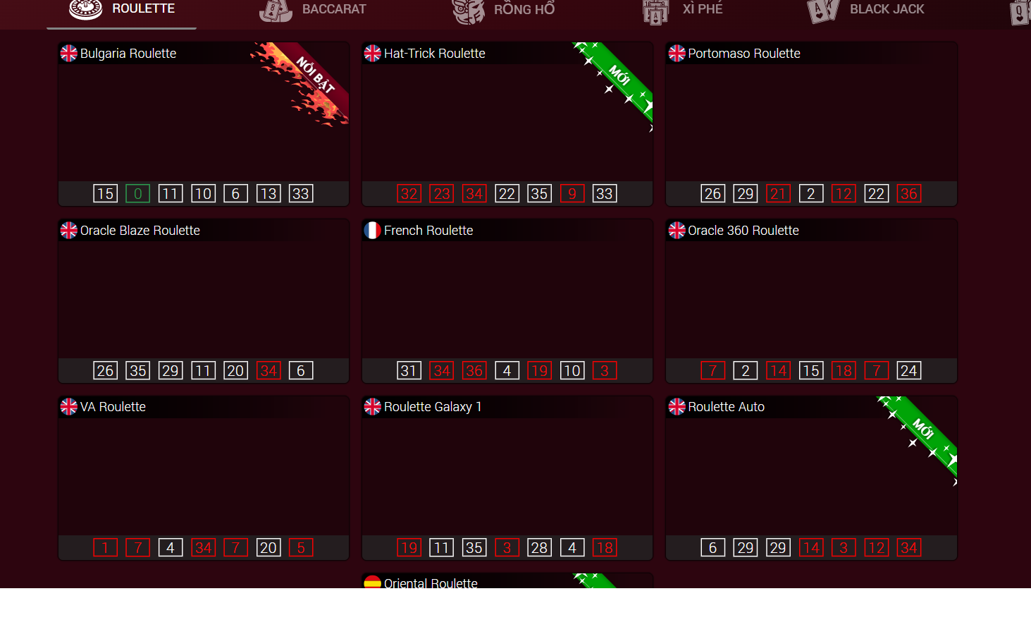 Game bài đổi thưởng Roulette nhận được sự yêu thích từ game thủ