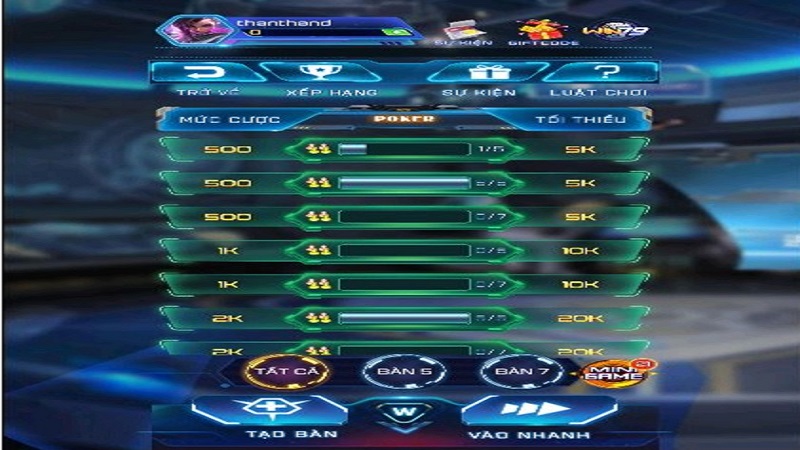 Lưu ý khi tham gia game danh bai doi thuong mini poker Win79