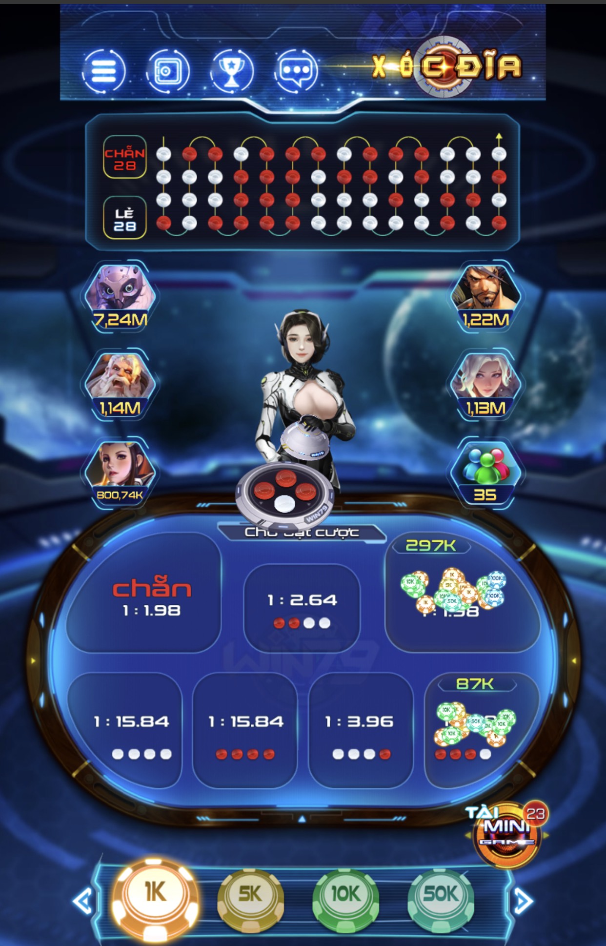 Game danh bai xóc đĩa tại sân chơi Win79