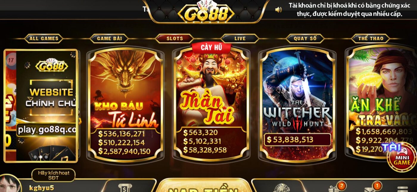 Tìm hiểu về game slot Thần Tài trên cổng game bài đổi thưởng uy tín Go88