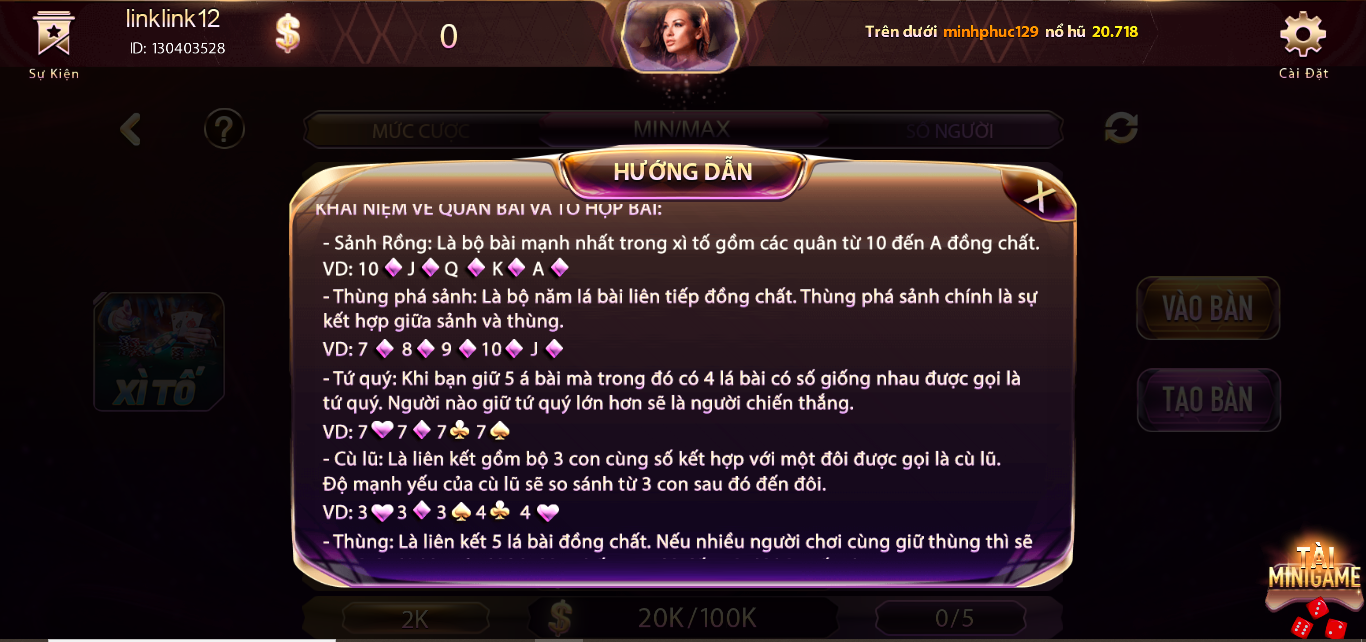 Phần thưởng game bài đổi thưởng Xì tố hot và bất ngờ